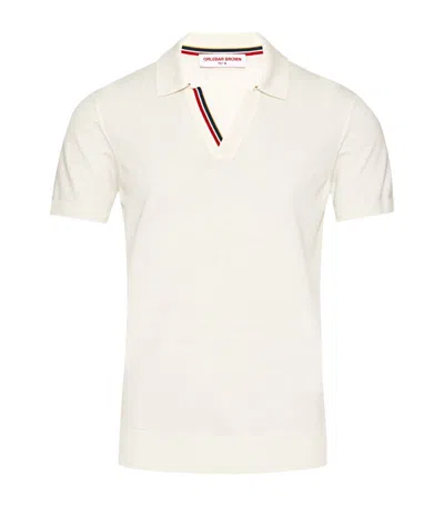 Orlebar Brown Cotton Horton Tipped Polo Shirt In White