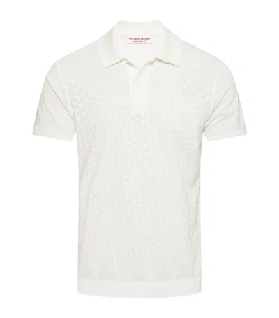 Orlebar Brown Mens White Sebastian Short-sleeved Cotton-piqué Polo Shirt