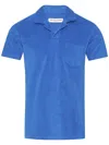 Orlebar Brown Terry Cotton Polo Shirt In Blue
