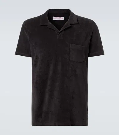 Orlebar Brown Cotton Terry Polo Shirt In Blue