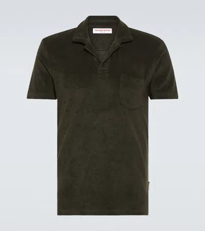 Orlebar Brown Cotton Terry Polo Shirt In Grey