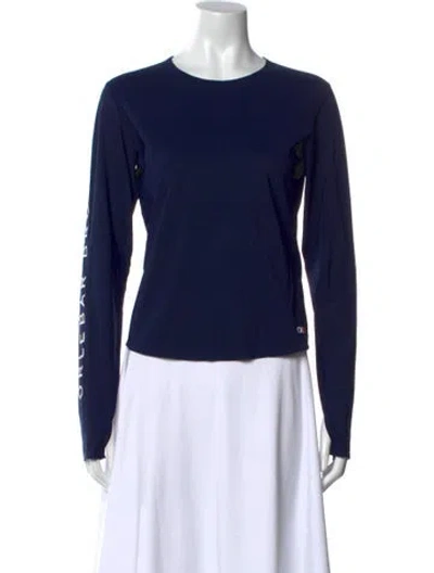 Pre-owned Orlebar Brown Crew Neck Long Sleeve T-shirt In Blue