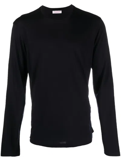 Orlebar Brown Crew-neck Merino-wool Jumper In Blue