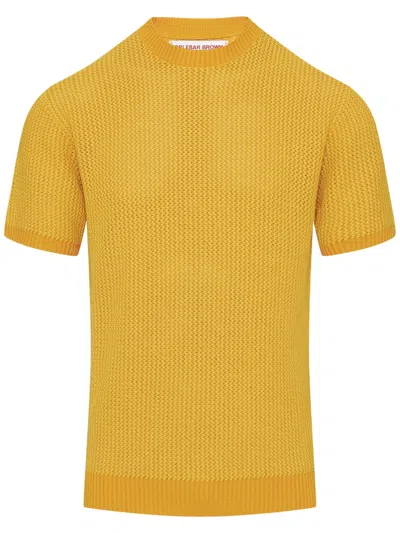 Orlebar Brown Crochet T-shirt In Yellow