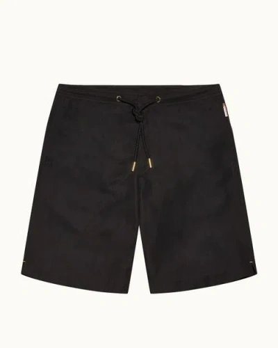 Orlebar Brown Dane Drawcord Longest-length Classic Fit Drawcord Swim Shorts In Black