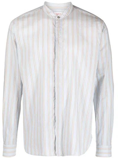 Orlebar Brown Dekker Striped Long-sleeve Shirt In Gray