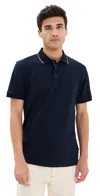 Orlebar Brown Dominic Fine Ribbon Polo Night Iris In Night Iris