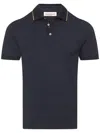 Orlebar Brown Classic Fit Stripe Tipping Collar Polo Shirt In Blue