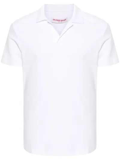 Orlebar Brown Felix Camp Collar Polo Shirt In White
