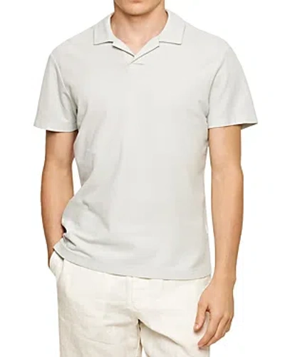 Orlebar Brown Felix Open Collar Polo Shirt In White-jade