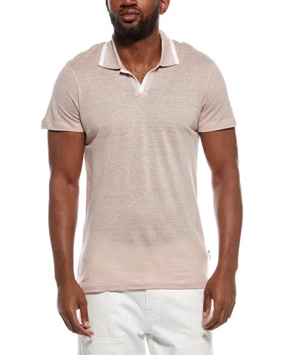 Orlebar Brown Felix Pique Linen Polo Shirt In Pink