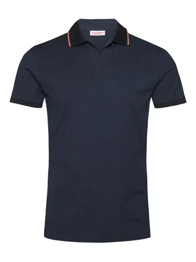 Orlebar Brown Felix Stripe-tipping T-shirt In Blue