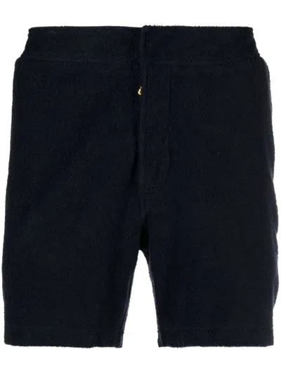 Orlebar Brown Fleece-texture Shorts In Blue