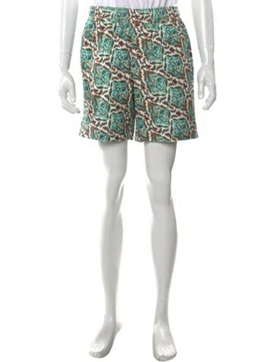 Pre-owned Orlebar Brown Floral Print Jogger Shorts W/ Tags In Blue