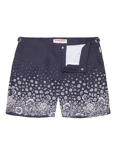 Orlebar Brown Bulldog Plant Straight-leg Mid-length Recycled Swim Shorts In Blue