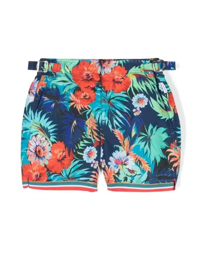 Orlebar Brown Kids' Blue Russell Floral Print Swim Shorts