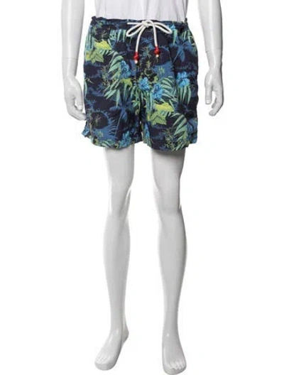 Pre-owned Orlebar Brown Floral Print Swim Trunks In Green