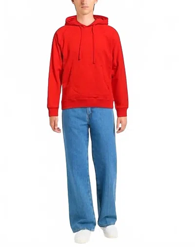 Orlebar Brown Francis Hooded Sweatshirt In Summer Red In Transparent