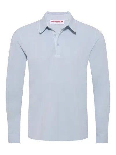 Orlebar Brown Garfield Long-sleeve Polo Shirt In Blue