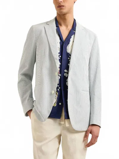 Orlebar Brown Garret Pinstripe Blazer In Midnight Navy White In Gray