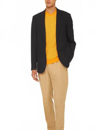 Orlebar Brown Garret Two-button Wool Pique Blazer In Night Iris In Black