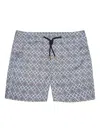 Orlebar Brown Mens Wave Blue Bulldog Drawstring Woven Swim Shorts In Gray