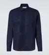 Orlebar Brown Giles Cotton And Linen Tuxedo Shirt In Blue