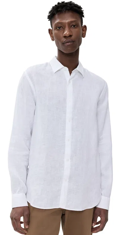 Orlebar Brown Giles Linen Button Down Shirt White