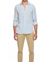 Orlebar Brown Giles Linen Cls Ii Shirt In Pale Blue-white In Blue