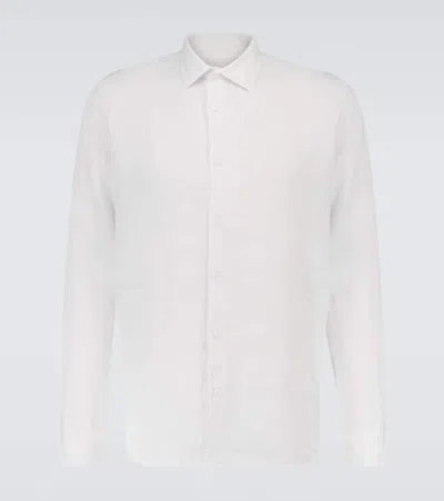 ORLEBAR BROWN GILES LINEN LONG-SLEEVED SHIRT,P00598705