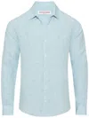 Orlebar Brown Giles Linen Textured Tailored Fit Button Down Shirt In Blue