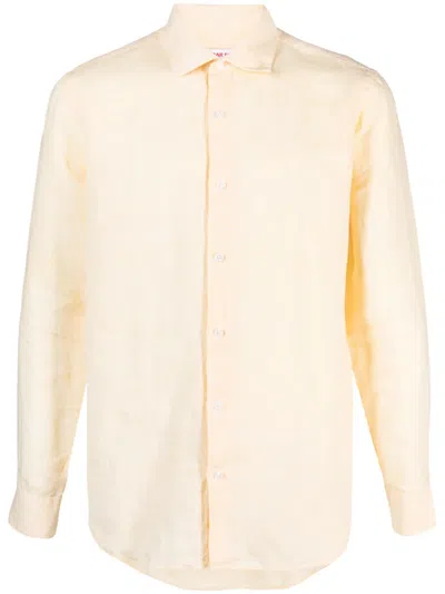Orlebar Brown Long-sleeve Linen Shirt In Yellow