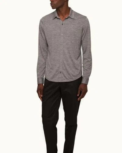 Orlebar Brown Giles Merino Tailored-fit Shirt In Gray