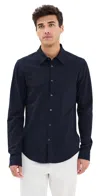 Orlebar Brown Giles Pique Knit Button Down Night Iris In Night Iris