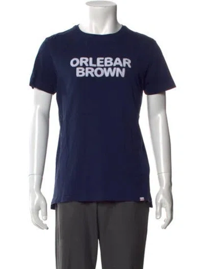 Pre-owned Orlebar Brown Graphic Print Crew Neck T-shirt In Blue
