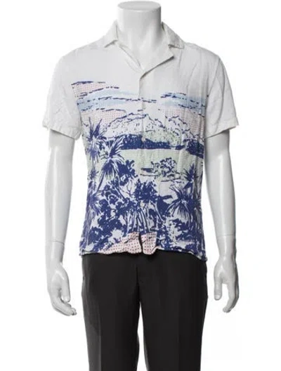 Pre-owned Orlebar Brown Graphic Print Short Sleeve Shirt In Black
