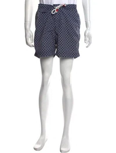 Pre-owned Orlebar Brown Graphic Print Swim Trunks In Blue/white