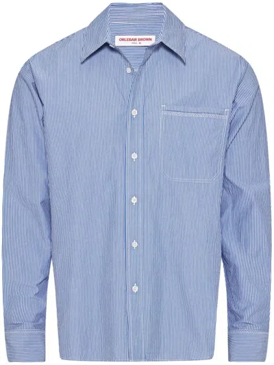 Orlebar Brown Grasmoor Stripe Shirt In Blau