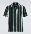 Orlebar Brown Criffith Camp-collar Striped Cotton-blend Terry Shirt In Black