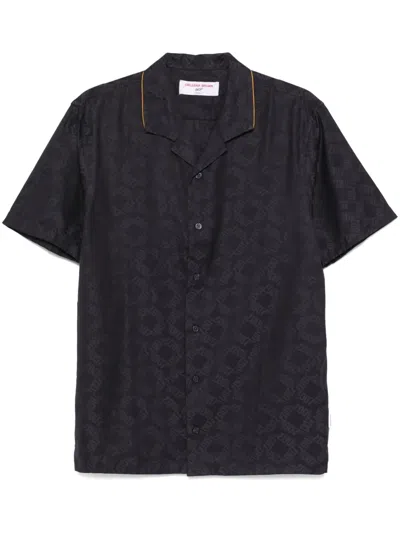 Orlebar Brown Hibbert 007 Monogram Shirt In Black