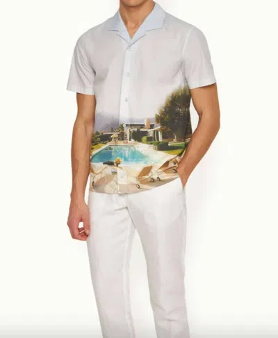 Orlebar Brown Hibbert Photographic Print Classic Shirt In Kaufman Cocktail In Multi