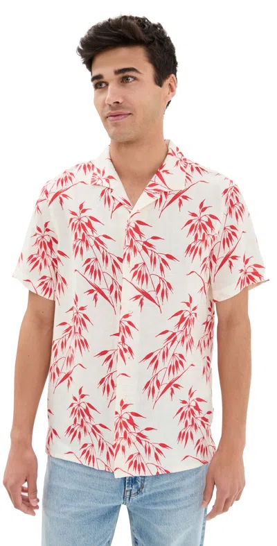 ORLEBAR BROWN HIBBERT RED SHIRT WHITE SAND/SUMMER RED