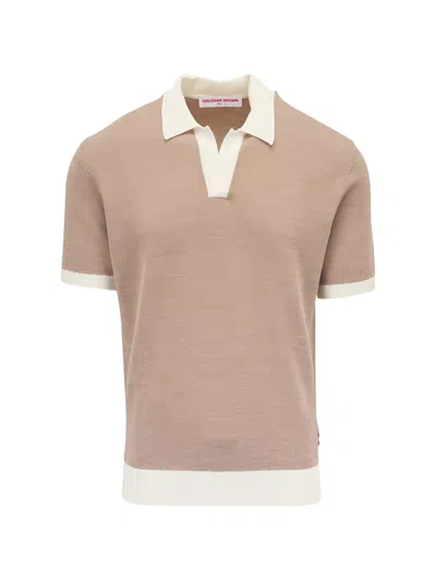 Orlebar Brown Horton Contrast-collar Polo Shirt In Neutral