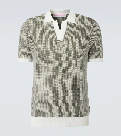 Orlebar Brown Horton Slim-fit Crocheted Cotton Polo Shirt In Multi
