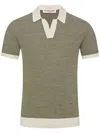 Orlebar Brown Horton Knitted Wool And Cotton Polo Shirt In Green