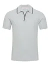 Orlebar Brown Horton Piped-trim Piqué Polo-collar Top In Gray