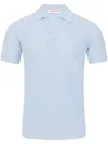 Orlebar Brown Mens Light Sky Pool Roddy Open Mesh-stitch Woven Polo Shirt In Blue