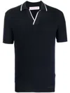Orlebar Brown Horton Tipped-collar Merino-wool Polo Shirt In 蓝色