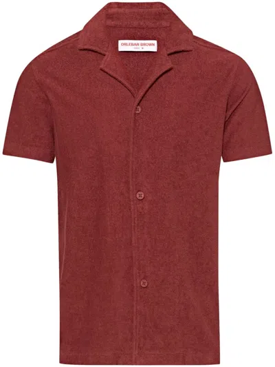 Orlebar Brown Howell Shirt In Copper Red