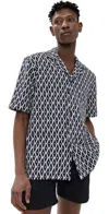 Orlebar Brown Printed Cotton-blend Terry Shirt In Night Iris
